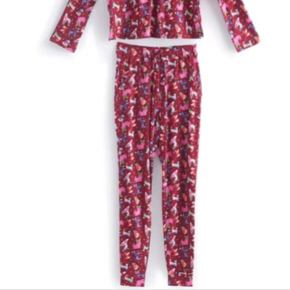 Vera Bradley Button Down Pajama Set Red Holiday Hounds 3XL - Picture 2 of 10